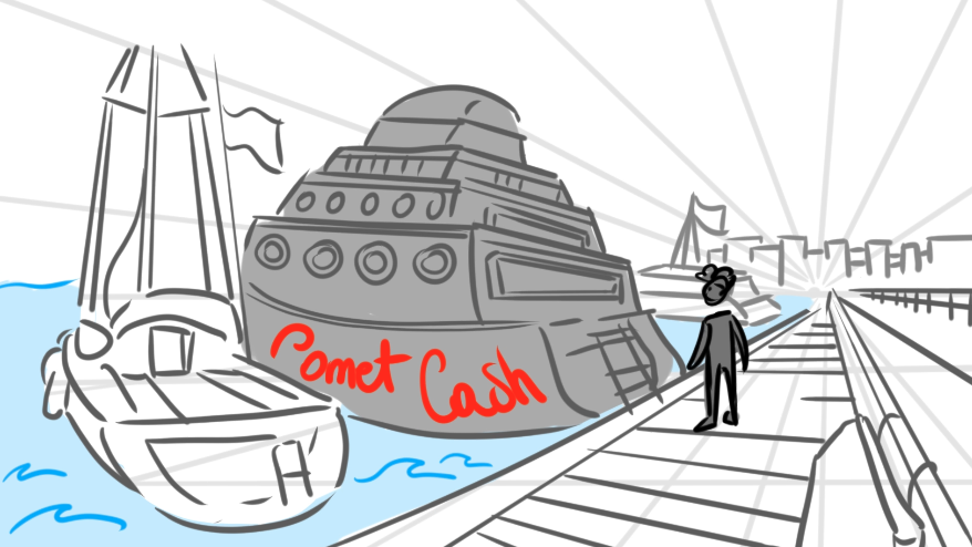 CometCash storyboard frame