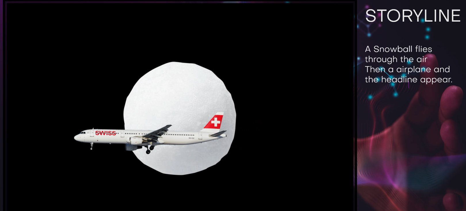 Swiss Airlines storyboard frame