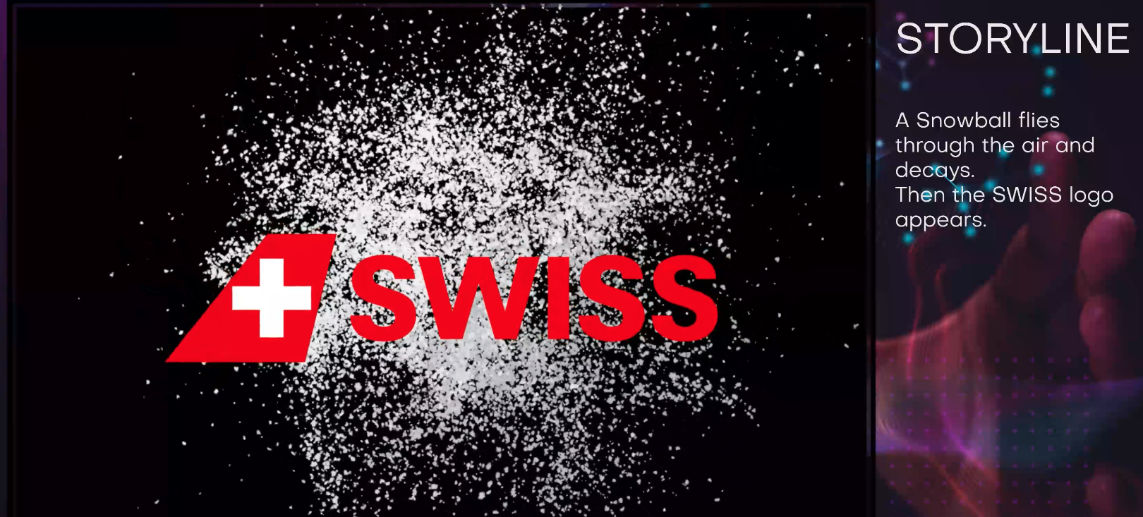 Swiss Airlines storyboard frame